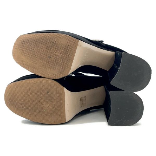 ミュウミュウ パンプス ハイヒール スエード フェイクパール レディースサイズ37 Miu Miu 靴 厚底 黒