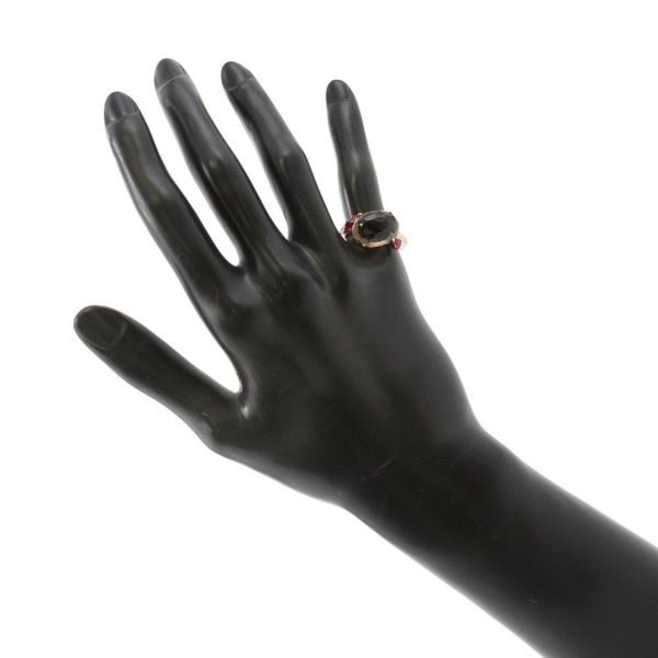 ポメラート リング バイア スモーキークォーツ ルビー K18PGピンクゴールド サイズ約9号 指輪 ジュエリー