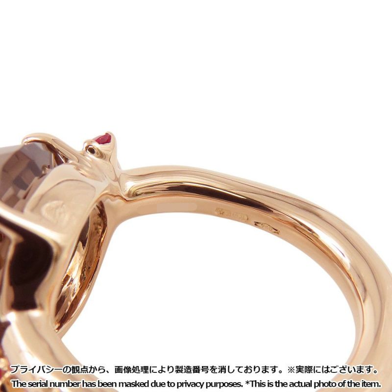 ポメラート リング バイア スモーキークォーツ ルビー K18PGピンクゴールド サイズ約9号 指輪 ジュエリー