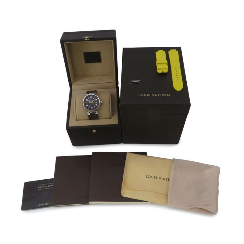 ルイヴィトン タンブール Q1311 LOUIS VUITTON 腕時計 ブラウン文字盤