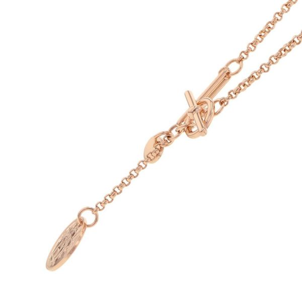 エルメス ネックレス エクスリブリスPM ダイヤモンド 1P 0.04ct K18PGピンクゴールド ペンダント