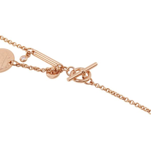 エルメス ネックレス エクスリブリスPM ダイヤモンド 1P 0.04ct K18PGピンクゴールド ペンダント