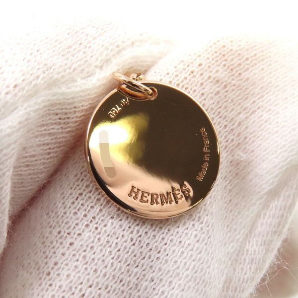 エルメス ネックレス エクスリブリスPM ダイヤモンド 1P 0.04ct K18PGピンクゴールド ペンダント