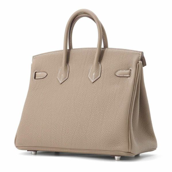 エルメス バーキン25 エトゥープ/シルバー金具 トゴ W刻印 HERMES Birkin ハンドバッグ