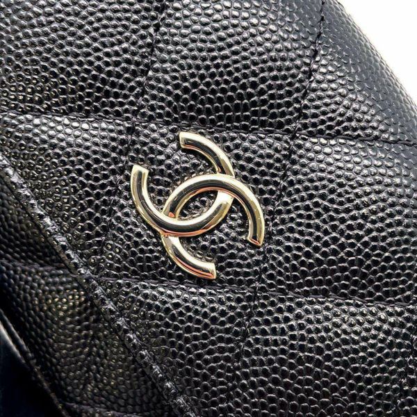 シャネル チェーンショルダーバッグ ミニマトラッセ ショルダーポーチ ココマーク キャビアスキン CHANEL 黒