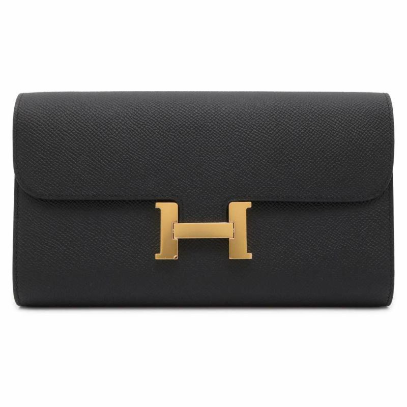 エルメス 長財布 コンスタンス トゥーゴー ロング ブラック/ゴールド金具 ヴォーエプソン U刻印 黒