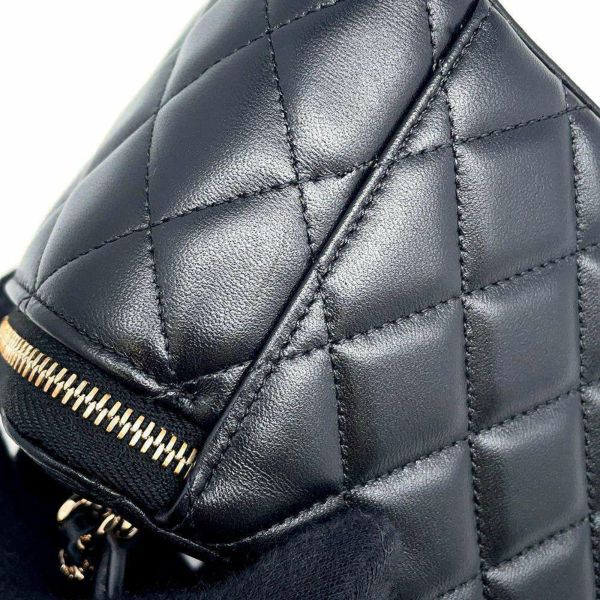 シャネル チェーンショルダーバッグ マトラッセ ココマーク ヴァニティケース ラムスキン AP2199 CHANEL 黒