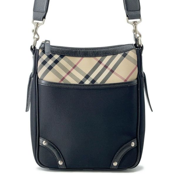 【美品】Burberry バーバリー　ワンショルダー　バッグ　キャンバス　レザー BURBERRY バーバリー ノバチェック レッド ワンショルダーバッグ