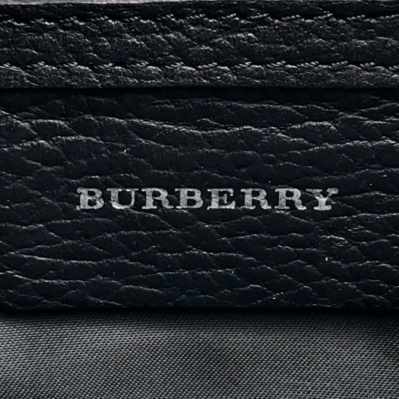 バーバリー ショルダーバッグ チェック キャンバス レザー BURBERRY バッグ 黒