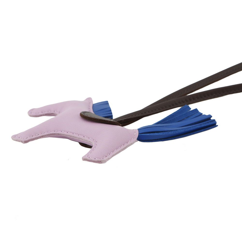 エルメス バッグチャーム ロデオPM モーヴシルベストル/ブルーフランス/ルージュセリエ ラムスキン Z刻印