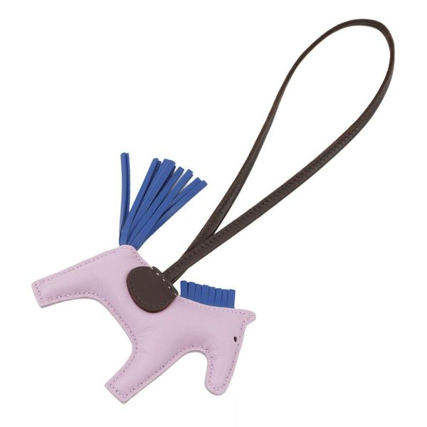 エルメス バッグチャーム ロデオPM モーヴシルベストル/ブルーフランス/ルージュセリエ ラムスキン Z刻印