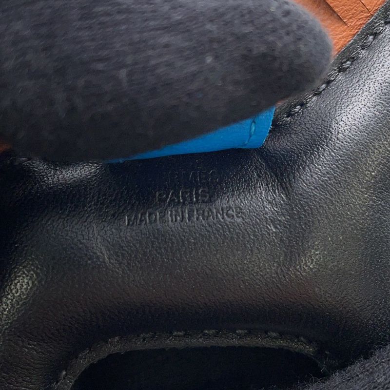 エルメス バッグチャーム ロデオPM ブラック/ゴールド/ブルーザンジバル ラムスキン Y刻印 黒