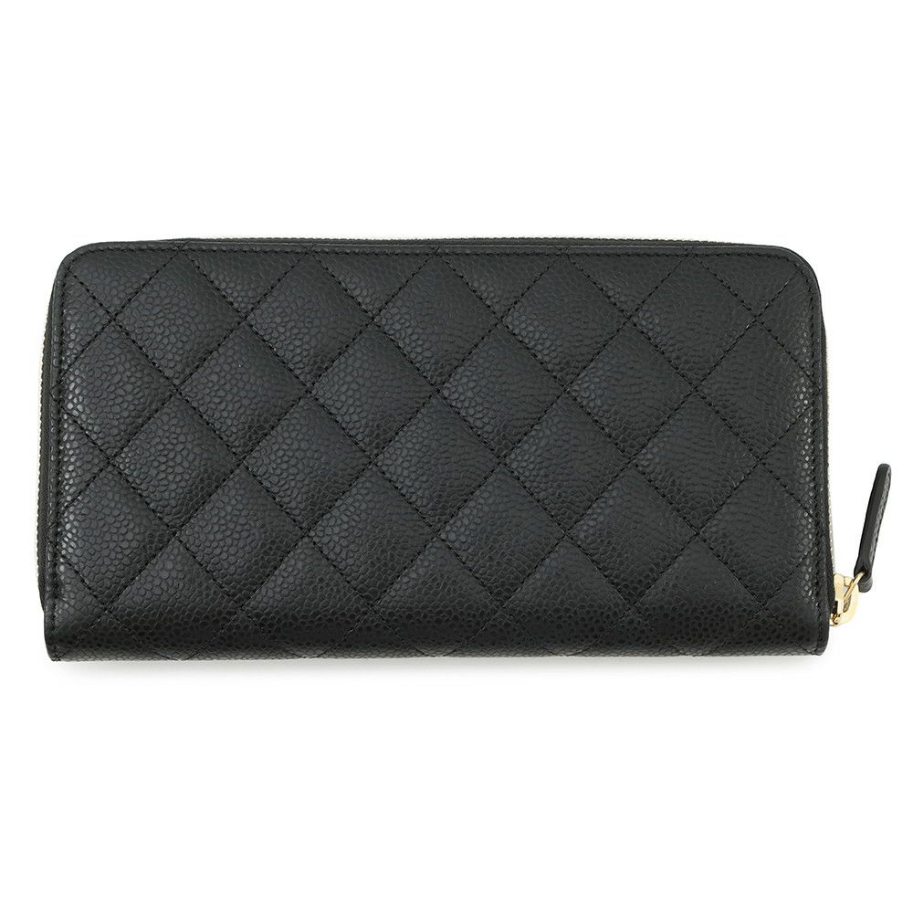 シャネル 長財布 マトラッセ クラシック ロング ジップ ウォレット ココマーク キャビアスキン A50097 CHANEL 黒