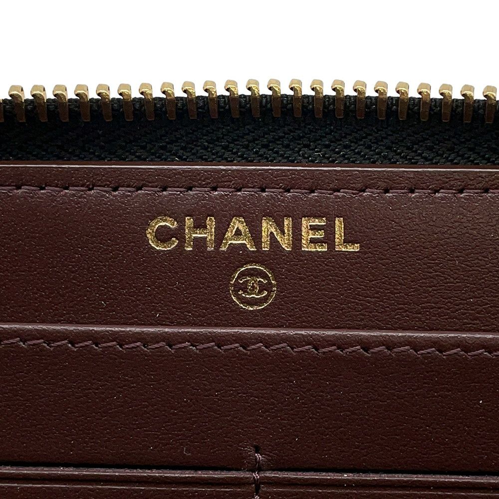 シャネル 長財布 マトラッセ クラシック ロング ジップ ウォレット ココマーク キャビアスキン A50097 CHANEL 黒