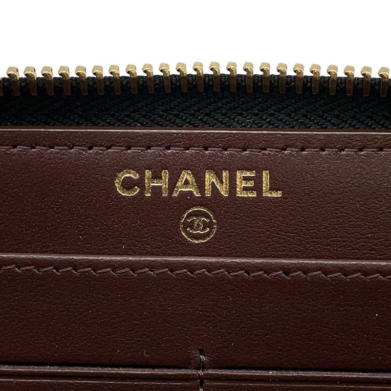 シャネル 長財布 マトラッセ クラシック ロング ジップ ウォレット ココマーク キャビアスキン A50097 CHANEL 黒