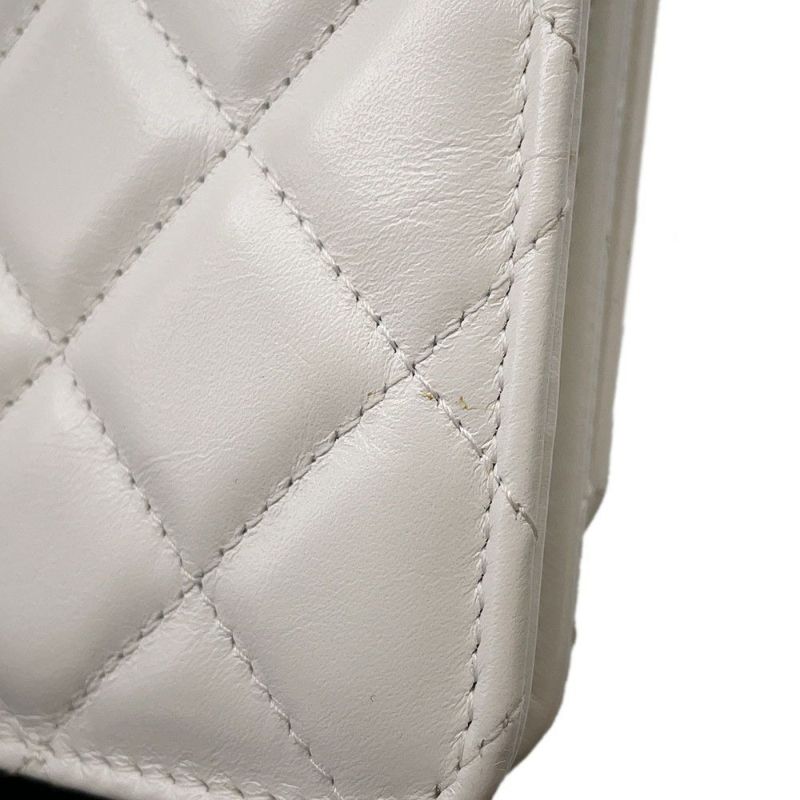 シャネル チェーンウォレット マトラッセ ココマーク ラムスキン AP2289 CHANEL ショルダーバッグ 財布 白
