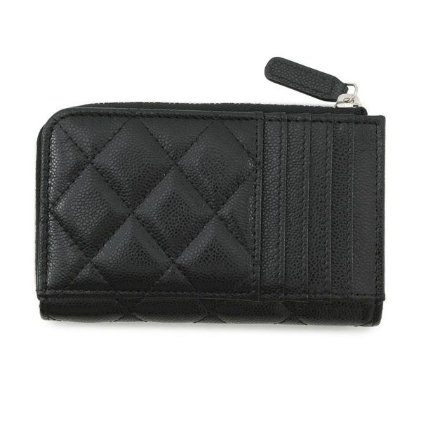 シャネル コインケース マトラッセ ココマーク キャビアスキン AP3179 フラグメント カードケース 黒