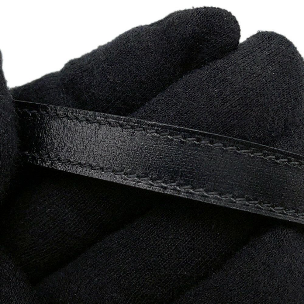 エルメス ブレスレット ケリー ドゥブルトゥール ブラック/ピンクゴールド金具 ボックスカーフ B刻印 黒