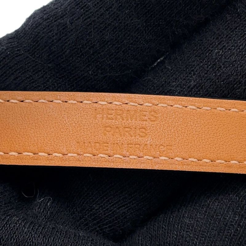 エルメス ブレスレット ケリー ドゥブルトゥール ブラック/ピンクゴールド金具 ボックスカーフ B刻印 黒