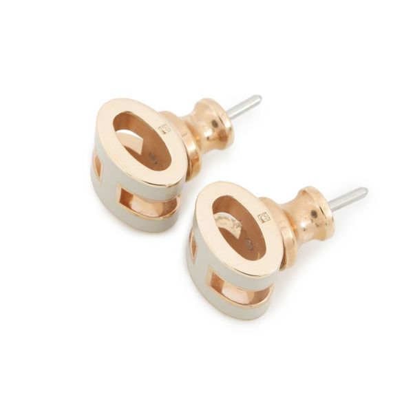 エルメス ピアス ミニ・ポップアッシュ マロングラッセ/ピンクゴールド金具 Hモチーフ HERMES Pop H ポップH
