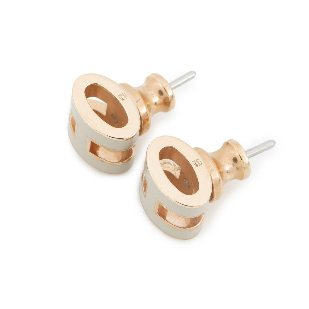 エルメス ピアス ミニ・ポップアッシュ マロングラッセ/ピンクゴールド金具 Hモチーフ HERMES Pop H ポップH