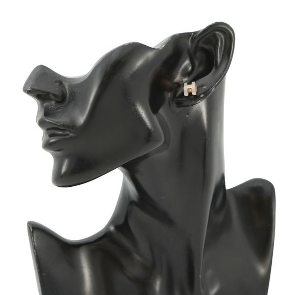 エルメス ピアス ミニ・ポップアッシュ マロングラッセ/ピンクゴールド金具 Hモチーフ HERMES Pop H ポップH