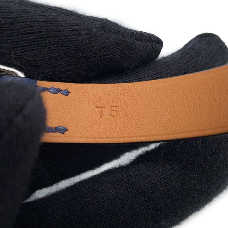 エルメス ブレスレット トゥナイト ネイビー/シルバー金具 エプソン B刻印 サイズT5 HERMES メンズ アクセサリー
