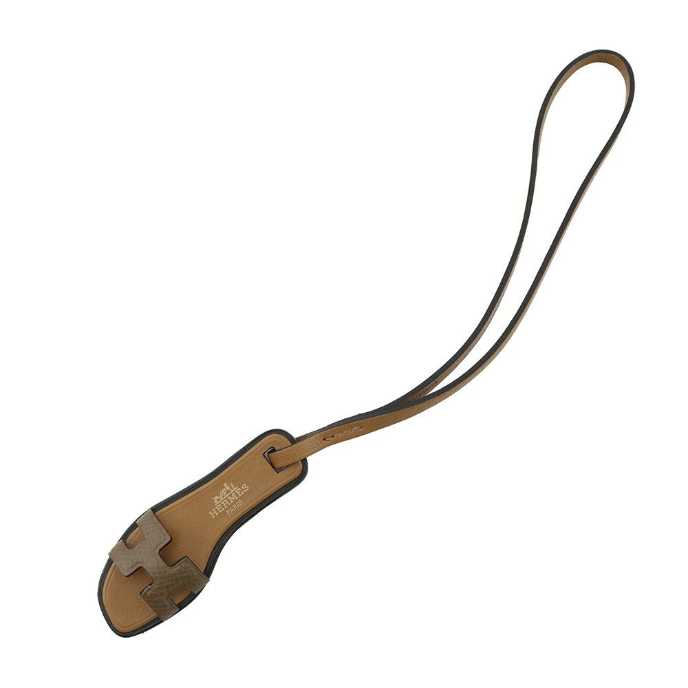 エルメス バッグチャーム オラン・ナノ エトゥープ/ナチュラルサブレ/ブラック エプソン HERMES チャーム