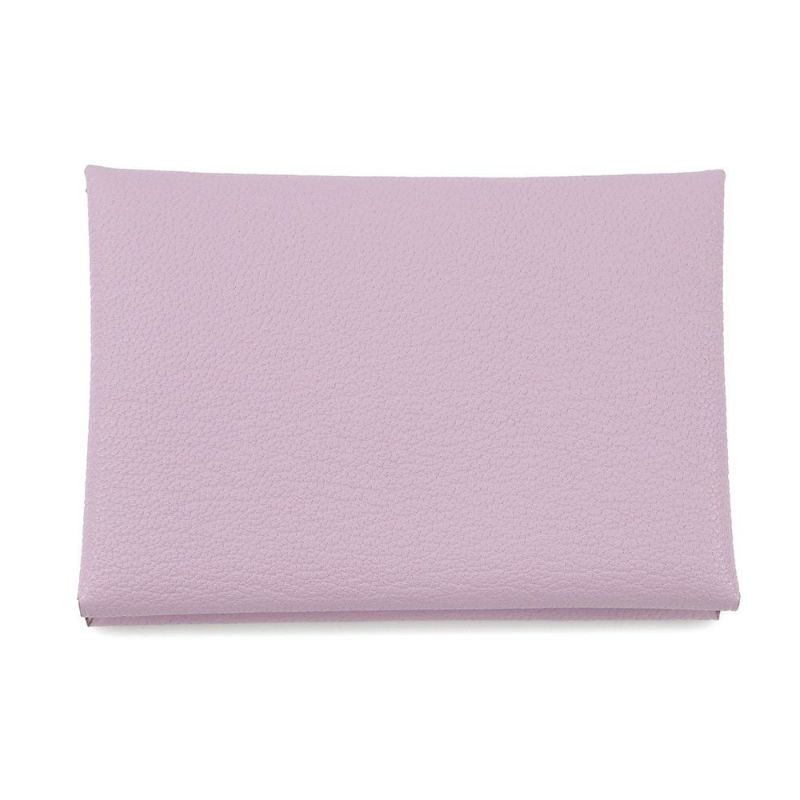 エルメス コインケース カルヴィ デュオ モーヴシルベストル/シルバー金具 シェブルミゾル U刻印 財布 シェーブル