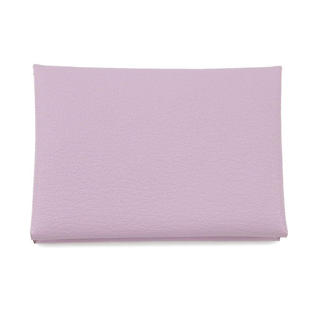 エルメス コインケース カルヴィ デュオ モーヴシルベストル/シルバー金具 シェブルミゾル U刻印 財布 シェーブル