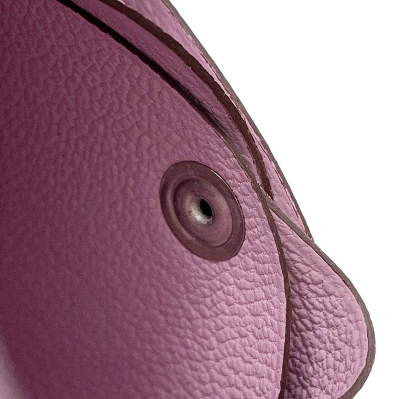 エルメス コインケース カルヴィ デュオ モーヴシルベストル/シルバー金具 シェブルミゾル U刻印 財布 シェーブル