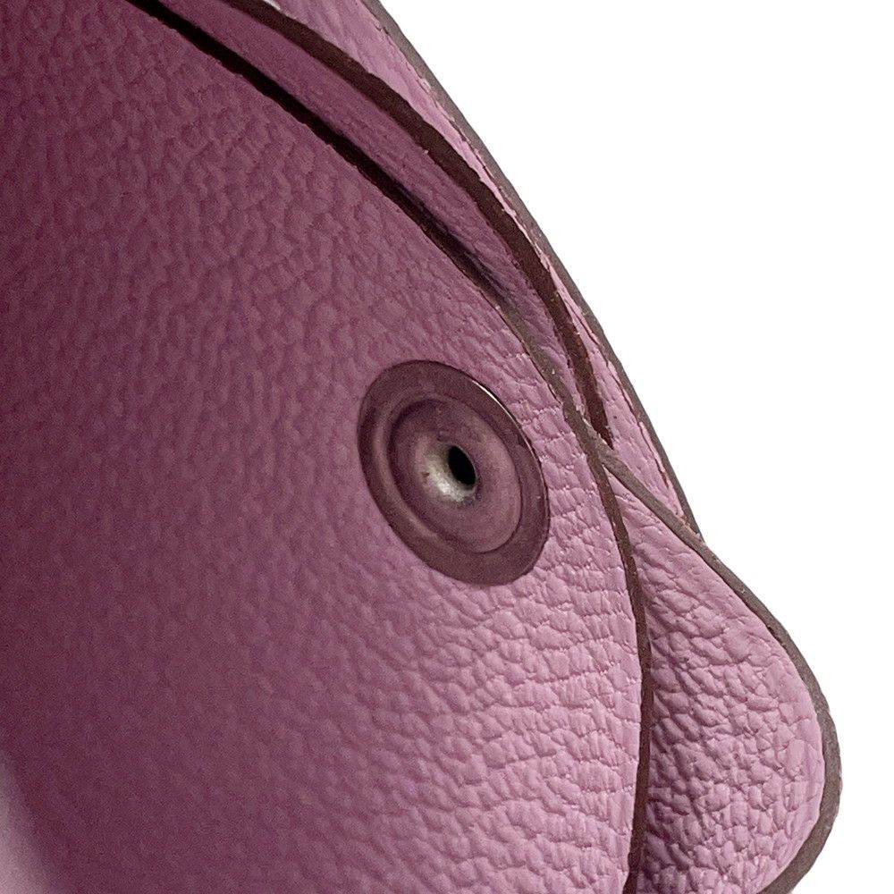 エルメス コインケース カルヴィ デュオ モーヴシルベストル/シルバー金具 シェブルミゾル U刻印 財布 シェーブル