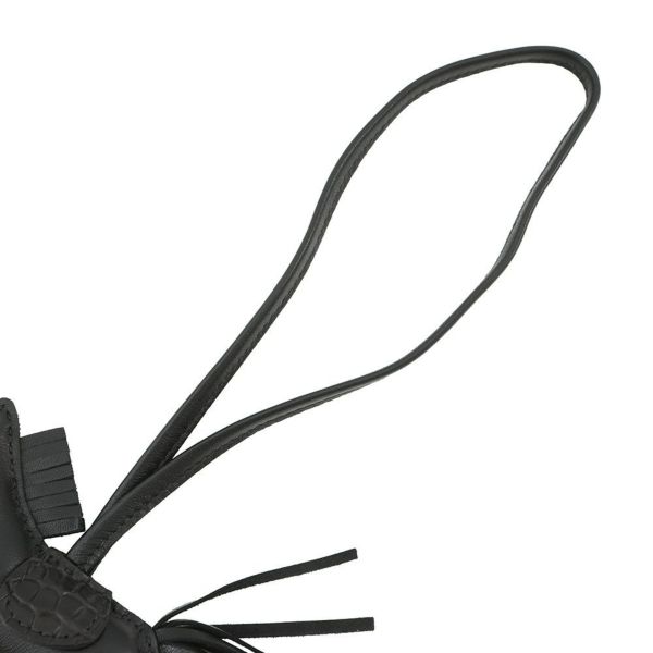 エルメス バッグチャーム ロデオ PM タッチ ブラック ラムスキン/アリゲータマット Z刻印 黒