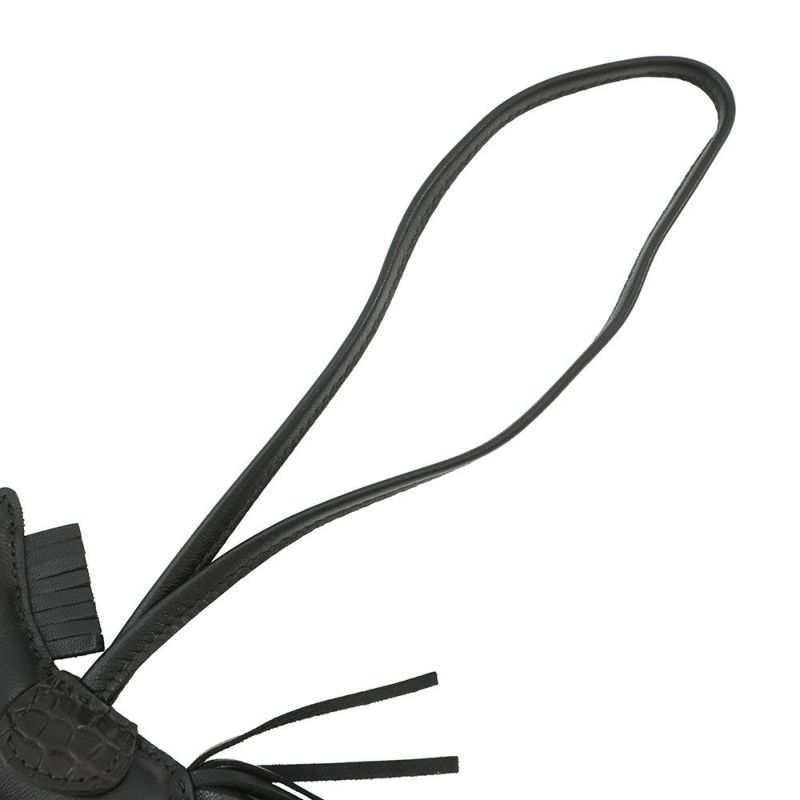 エルメス バッグチャーム ロデオ PM タッチ ブラック ラムスキン/アリゲータマット Z刻印 黒