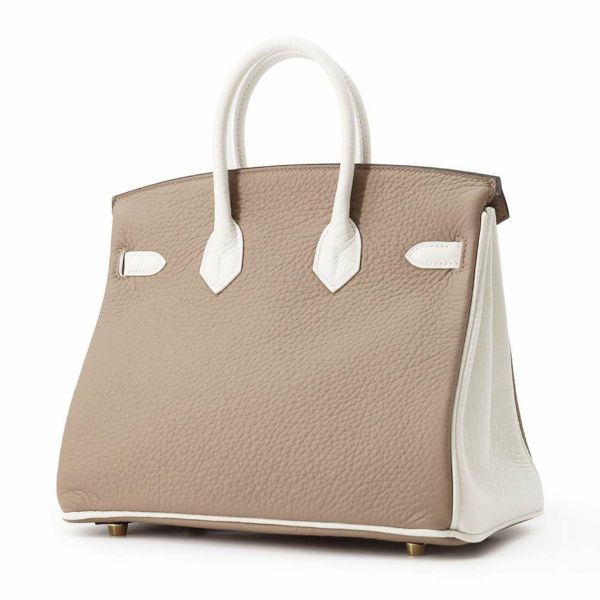 エルメス バーキン25 エトゥープ/ホワイト/マットゴールド金具 トリヨンクレマンス B刻印 HERMES Birkin SPO