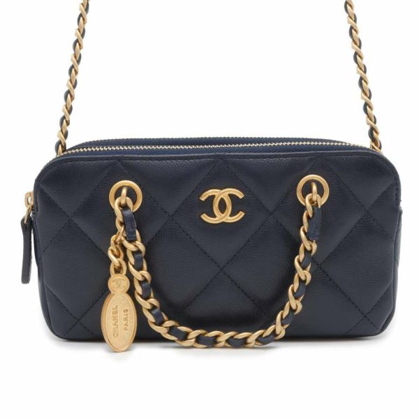 シャネル チェーンウォレット ココマーク マトラッセ キャビアスキン AP3495 CHANEL ポシェット 財布 フォンケース