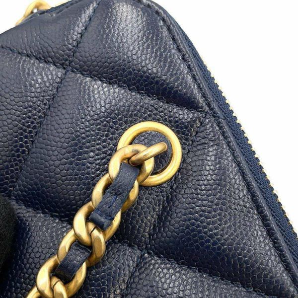 シャネル チェーンウォレット ココマーク マトラッセ キャビアスキン AP3495 CHANEL ポシェット 財布 フォンケース