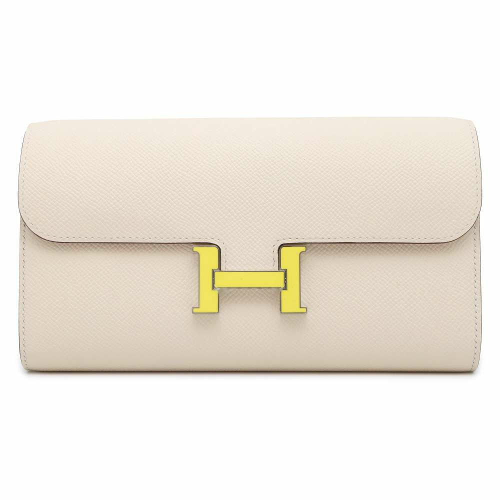 エルメス 長財布 コンスタンス トゥーゴー ロング ナタ/ラッカー金具 ヴォーエプソン W刻印 財布