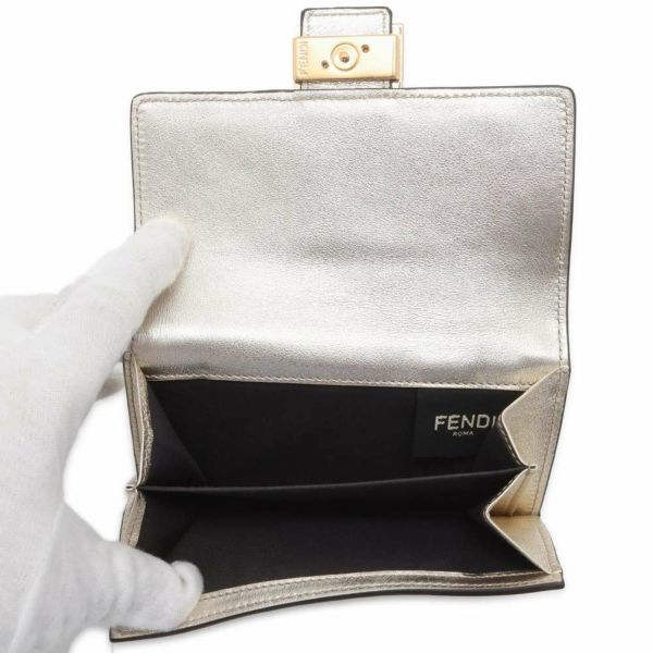 フェンディ 二つ折り財布 エンボス FF 8M0419 FENDI 財布 シャンパンゴールド