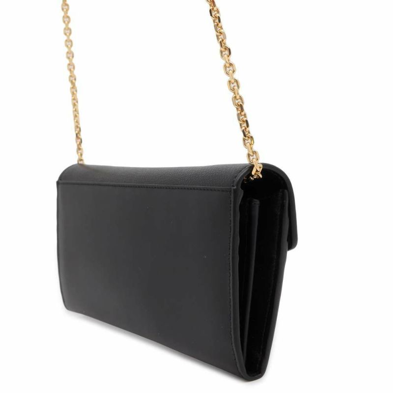 フェンディ チェーンウォレット FFダイヤモンド  レザー 8M0365 FENDI 長財布 黒