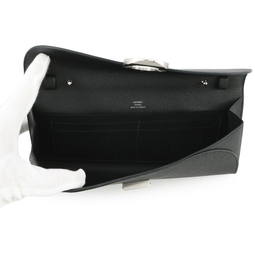 エルメス 長財布 シェーヌダンクル マイヨン トゥーゴー ブラック/ブラック金具 エプソン W刻印 エルメス 財布 黒