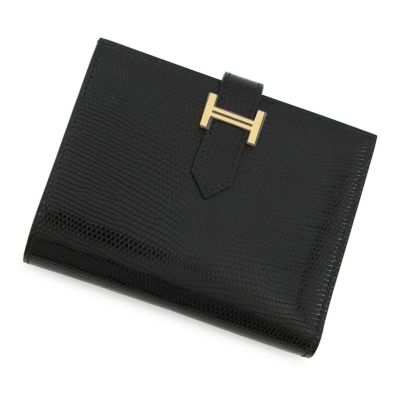 ベアン　エルメス　エプソン　美品二つ折り財布 ゴールド金具 エルメス 三つ折り財布 ベアンコンビネ エトゥープ/ゴールド金具