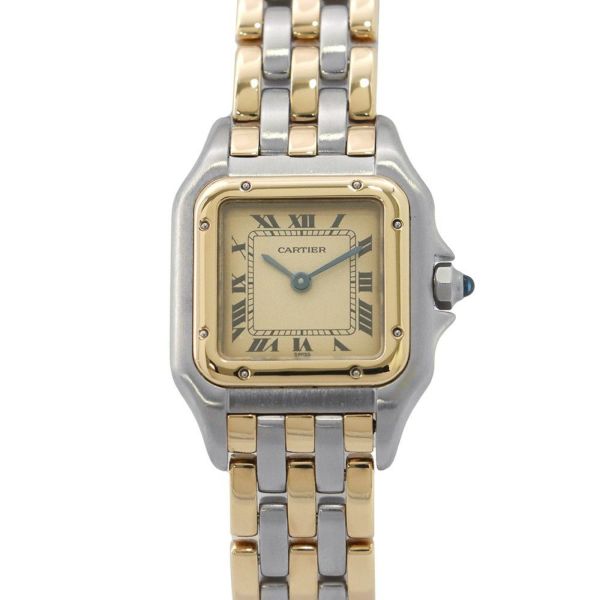 カルティエ パンテール 3ロウ SM Cartier 腕時計 アイボリー文字盤 クォーツ