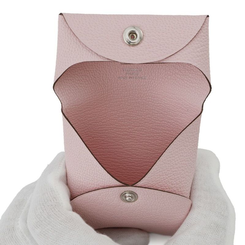 エルメス コインケース バスティア ローズサクラ シェブルミゾル W刻印 HERMES 小銭入れ