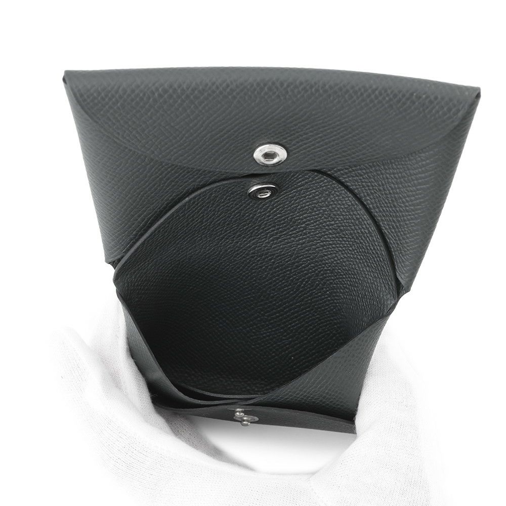 エルメス コインケース カルヴィ デュオ ヴェールマングローブ/シルバー金具 エプソン W刻印 財布