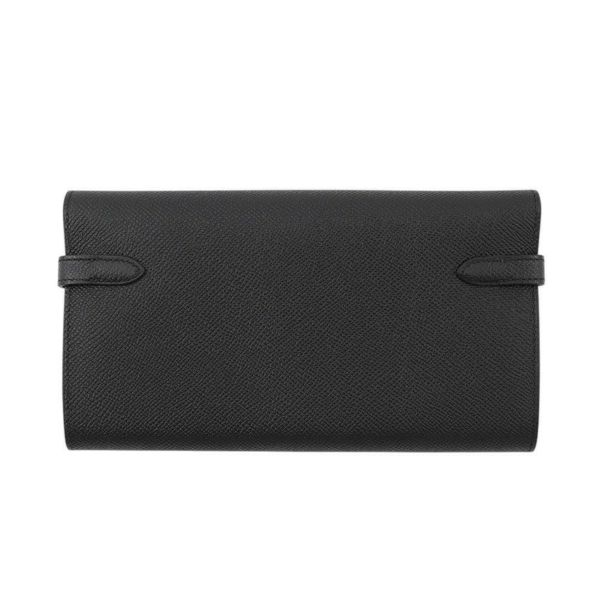 エルメス 長財布 ケリーウォレット ロング ブラック/ゴールド金具 エプソン D刻印 HERMES 財布 黒