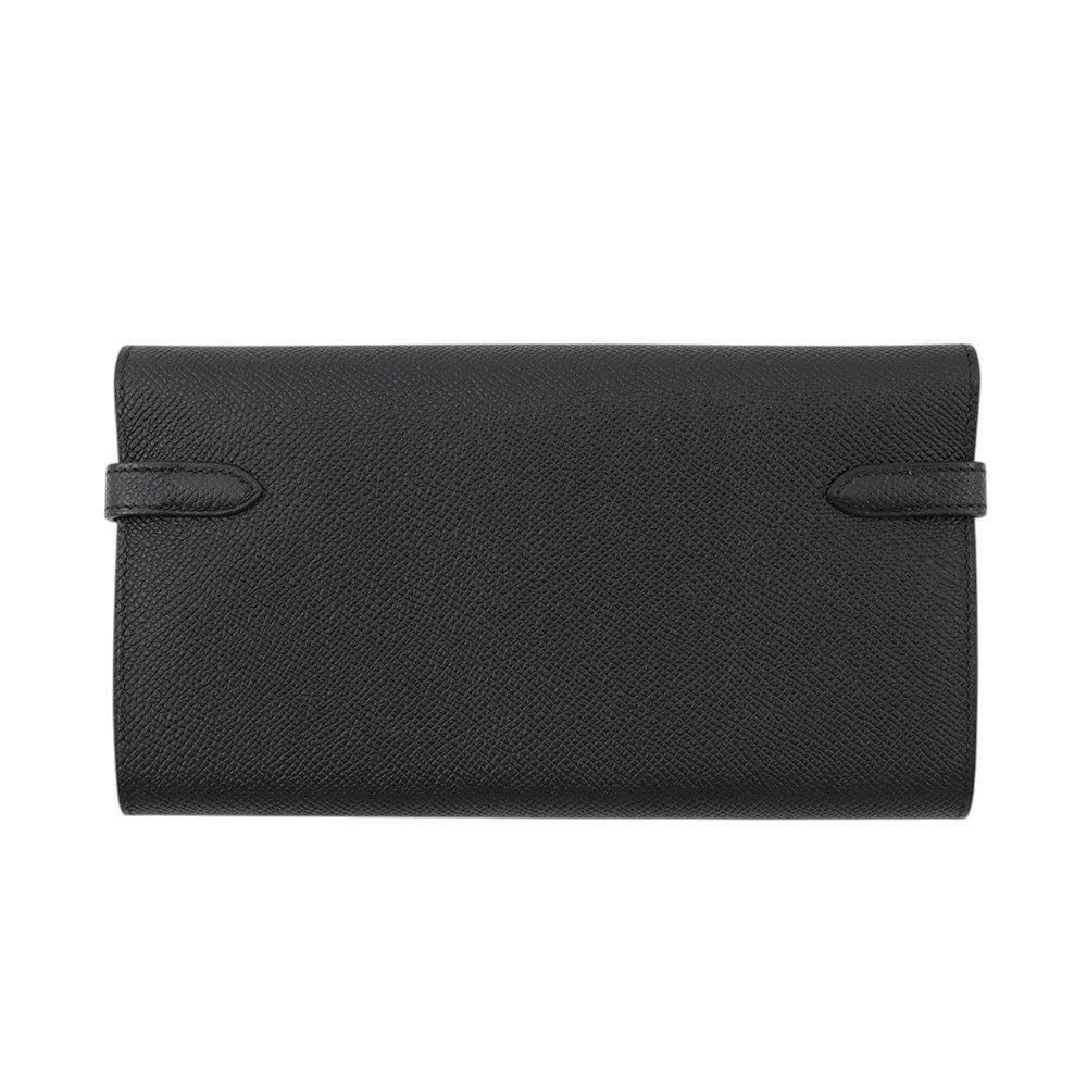 エルメス 長財布 ケリーウォレット ロング ブラック/ゴールド金具 エプソン D刻印 HERMES 財布 黒