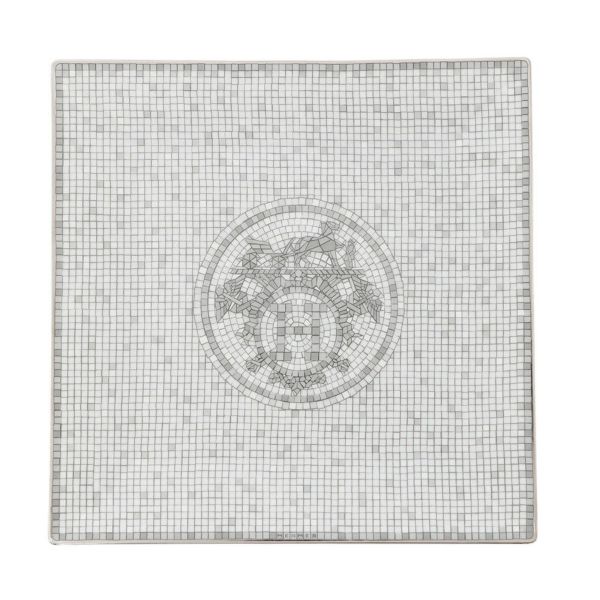 エルメス プレート ポーセリン モザイク 24 プラチナ ヴァンキャトル HERMES 食器 皿 トレー
