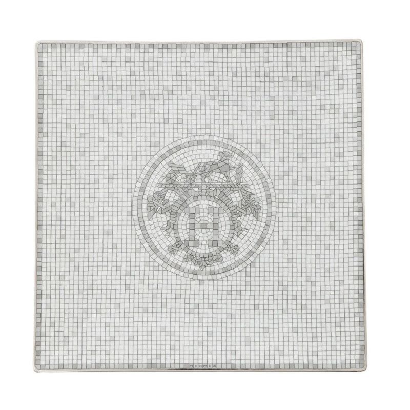 エルメス プレート ポーセリン モザイク 24 プラチナ ヴァンキャトル HERMES 食器 皿 トレー