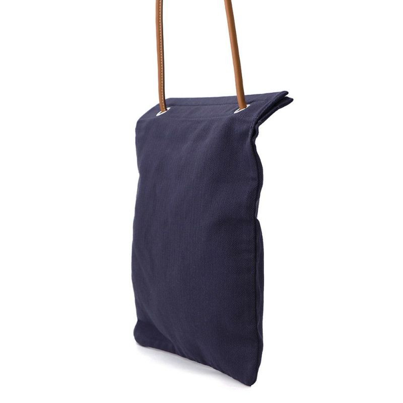 エルメス ショルダーバッグ サック アリーヌMM ブルーインディゴ/ゴールド/シルバー金具 トワルシェブロン K刻印